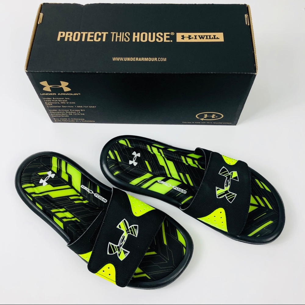 Under Armour Kids Slide Sandal neon green